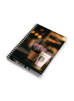 LOWHA Starbucks Tumbler Beside Lavender Flower A5 Spiral Bound Notebook Multicolour  - Image 2