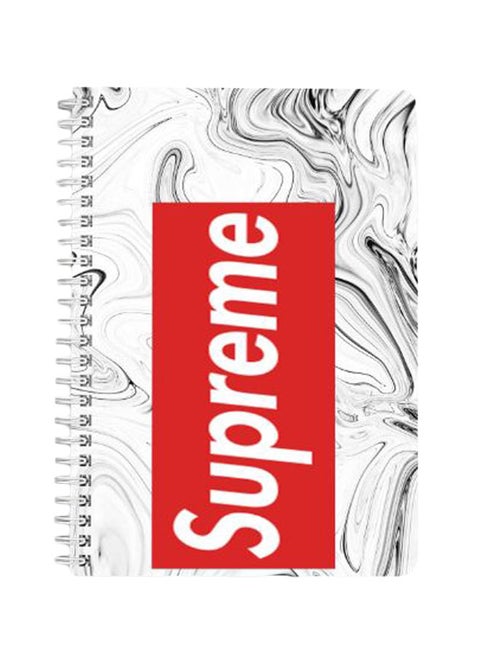 A5 Spiral Bound Notebook Red/Black/White