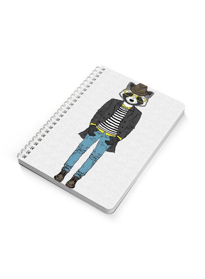 Wolf Man A5 Spiral Bound Notebook Multicolour