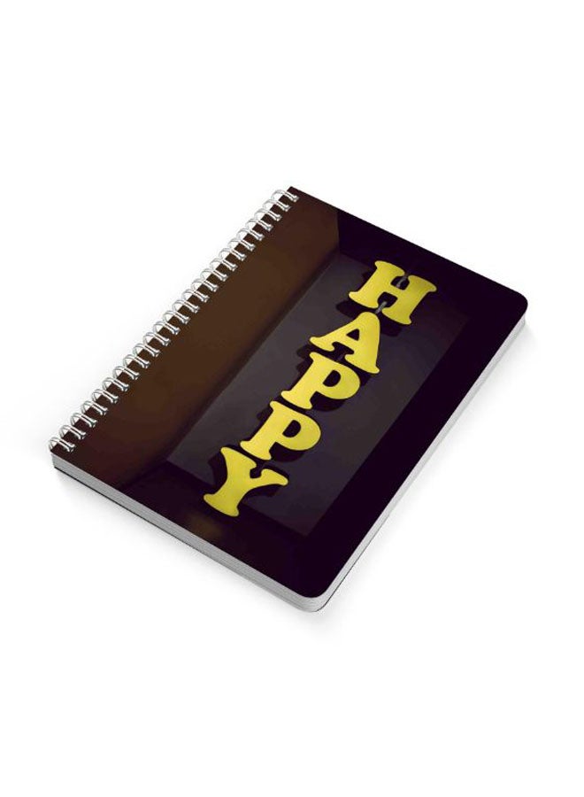 لوحة دفتر بسلك حلزوني مقاس A5 أصفر/بني/أسود - Image 2