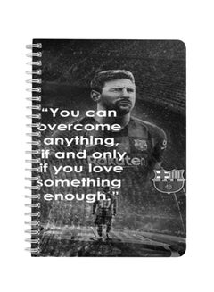 LOWHA Messi A5 Spiral Bound Notebook Black/Grey/White  - Image 1