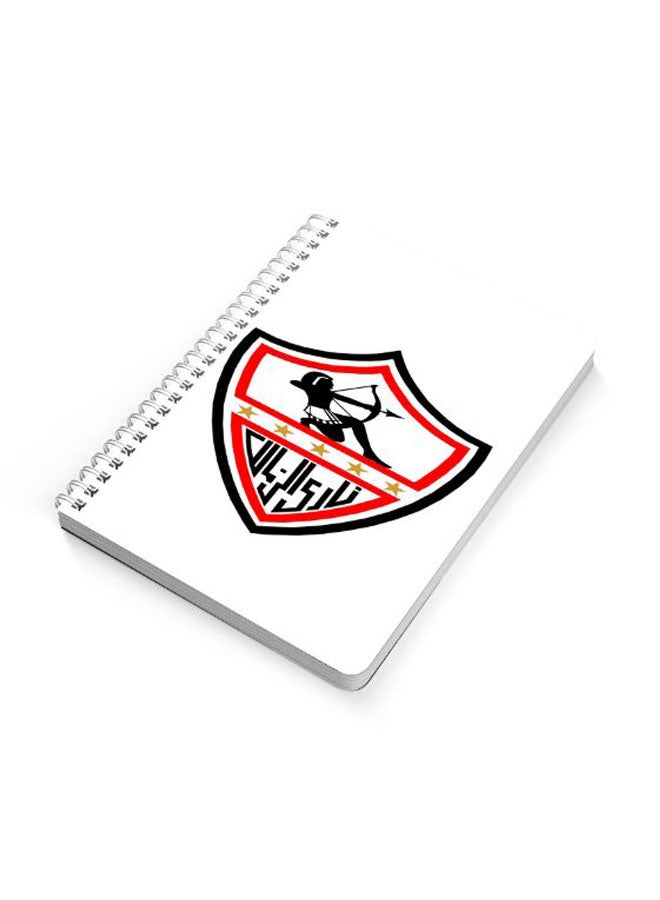 LOWHA - Zamalek A5 Spiral Bound Notebook Red/Black/White - Image 1