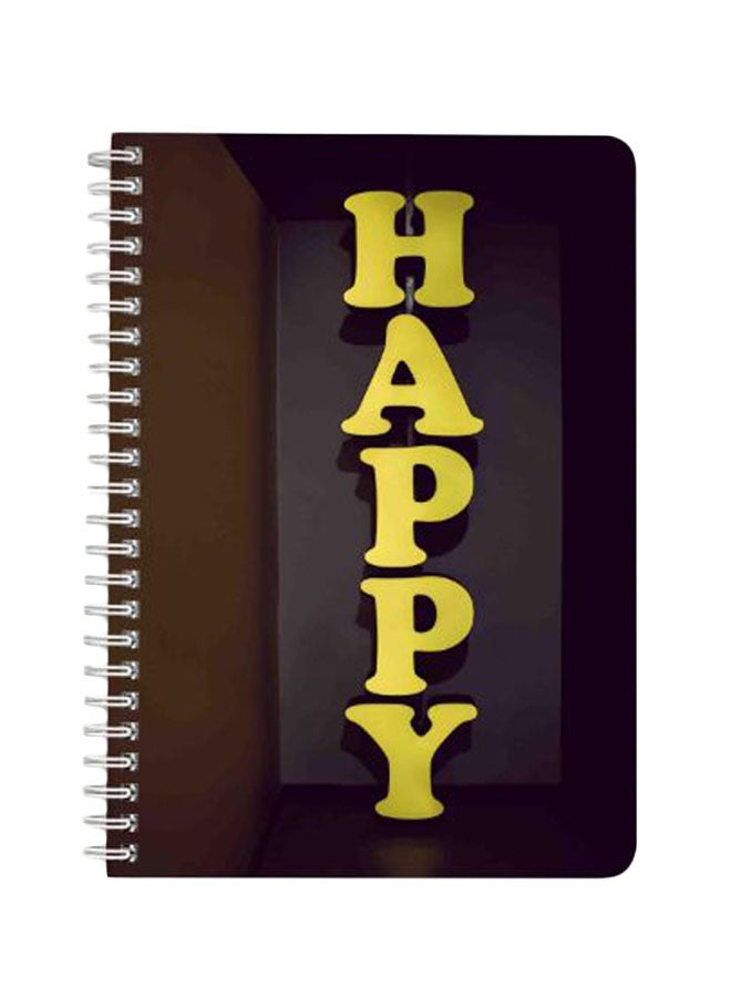 لوحة دفتر بسلك حلزوني مقاس A5 أصفر/بني/أسود - Image 1