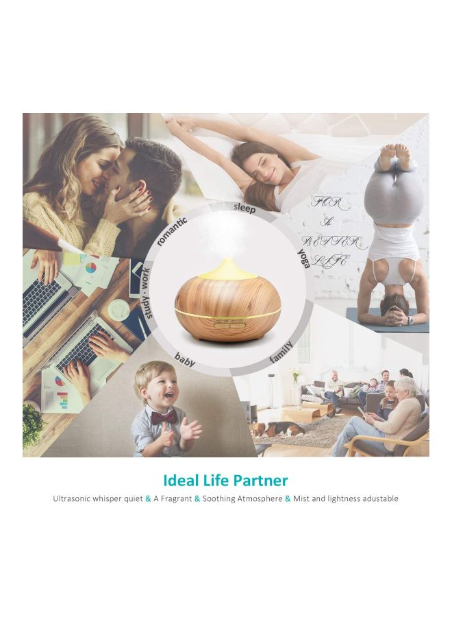 2-1n-1 Humidifier With Aromatherapy Oil Diffuser 14W Brown/Blue  - Image 3