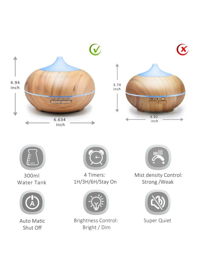2-1n-1 Humidifier With Aromatherapy Oil Diffuser 14W Brown/Blue  - Image 2