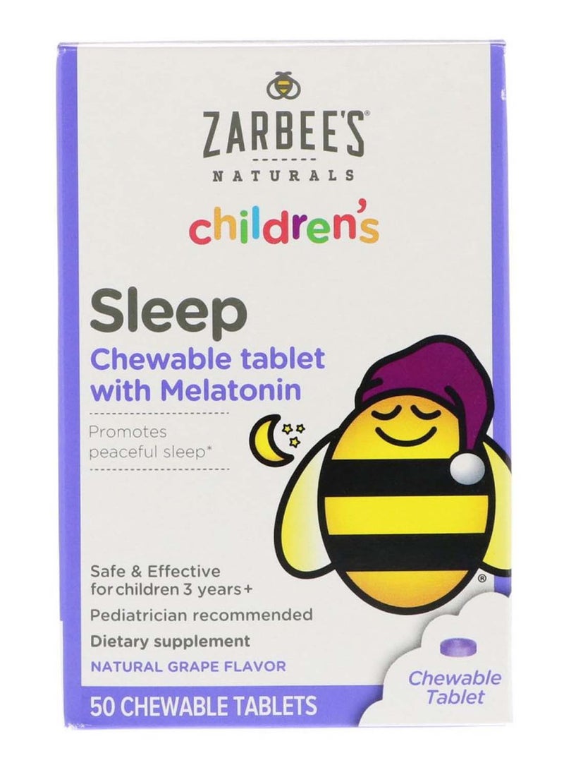 Zarbee's Naturals - Sleep With Melatonin - 50 Chewable Tablets - Image 1