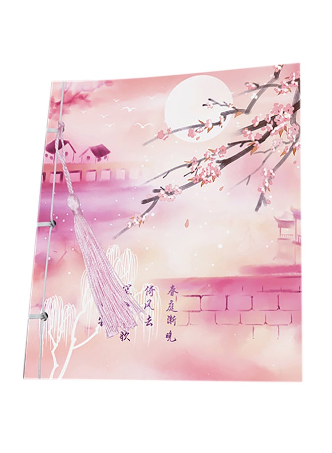 Ruled Lined Notebook Pink/White