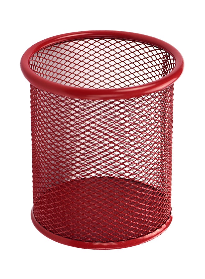 Mesh Pen And Pencil Holder Red - Image 1