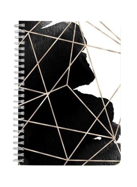 Cloud Gold Lines A5 Spiral Notebook Black/White