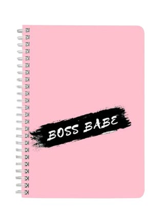 Boss Babe A5 Spiral Notebook Pink/Black - v1579883446/N33759677A_1