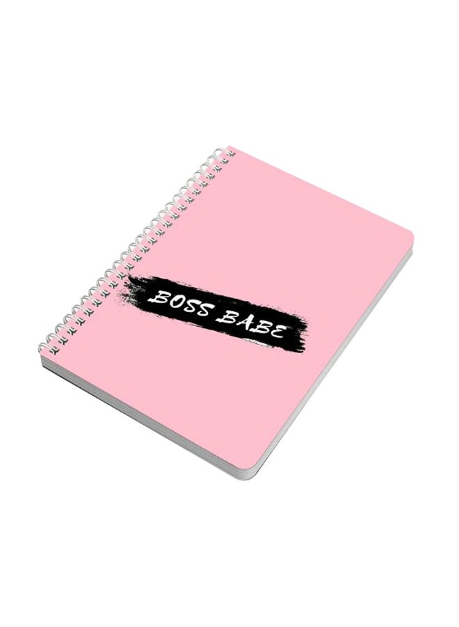 Boss Babe A5 Spiral Notebook Pink/Black