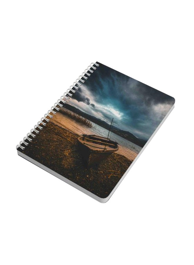 LOWHA Boat On Beach Line A5 Spiral Notebook Multicolour - Image 2