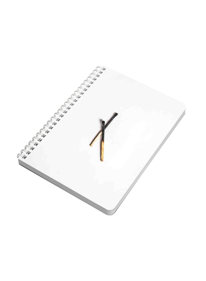 LOWHA Burnt Match Sticks A5 Spiral Notebook White - Image 1