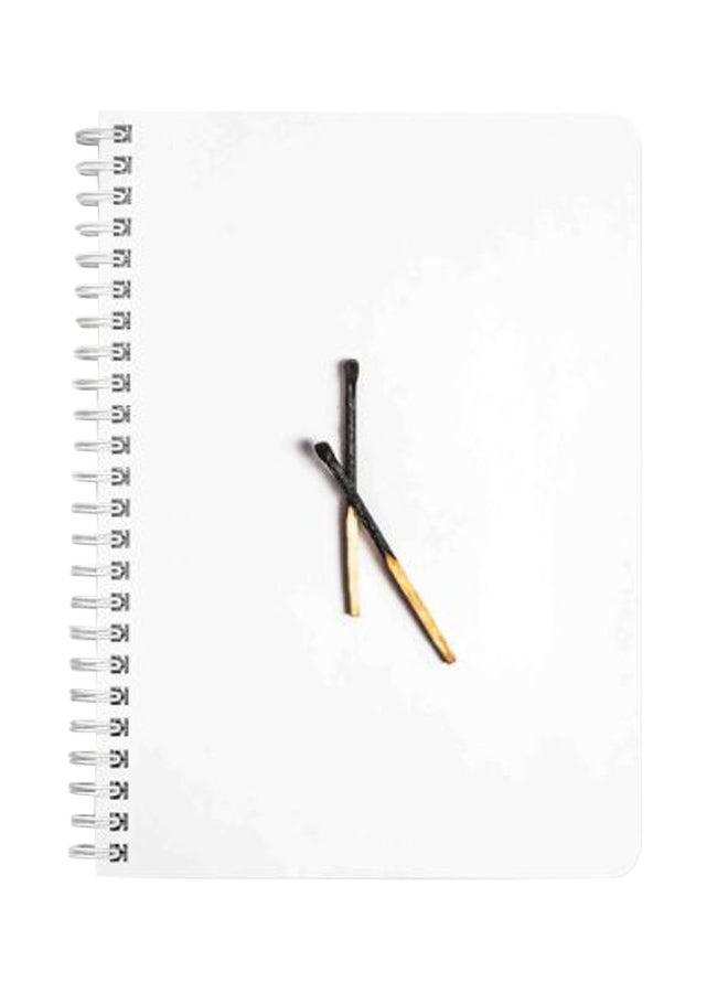 LOWHA Burnt Match Sticks A5 Spiral Notebook White - Image 2