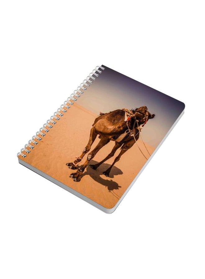 LOWHA - Camel Standing On Sand A5 Spiral Notebook Brown - Image 1