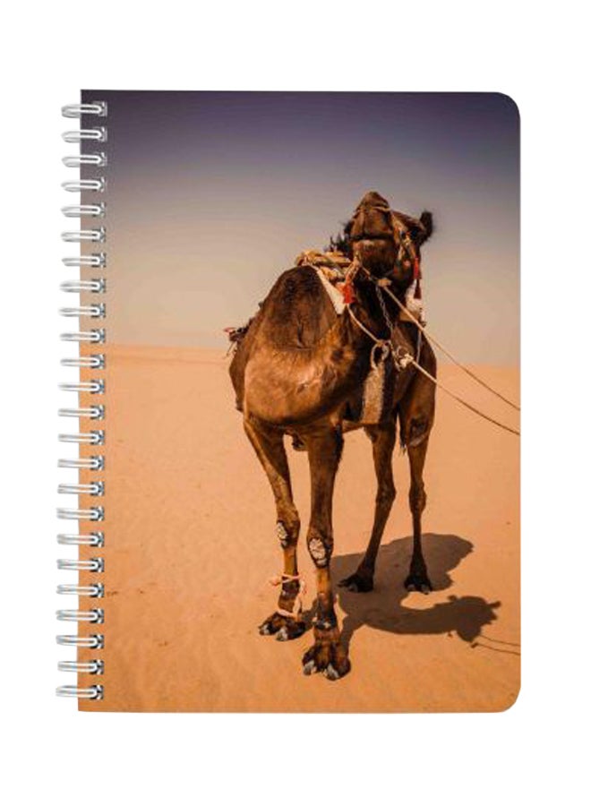 LOWHA - Camel Standing On Sand A5 Spiral Notebook Brown - Image 1