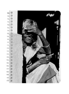 LOWHA Alone Old Women A5 Spiral Notebook Black/White  - Image 1
