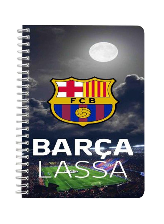 لوحة دفتر ملاحظات بسلك مقاس A5 بتصميم يعبر عن نادي برشلونة لكرة القدم متعدد الألوان - Image 1