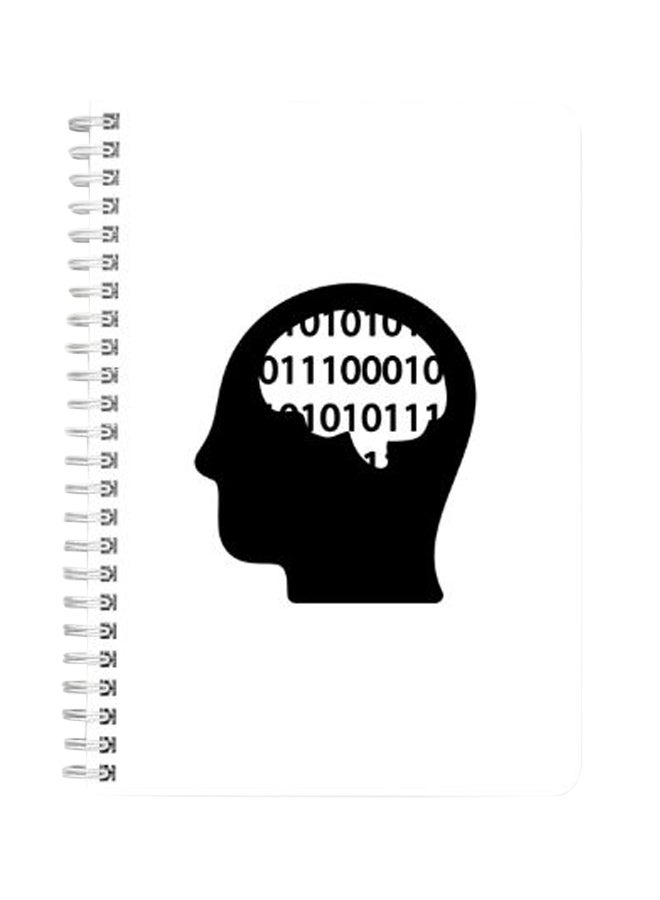 لوحة دفتر ملاحظات بسلك مقاس A5 بتصميم يعبر عن التفكير الثنائي أبيض/ أسود - Image 2