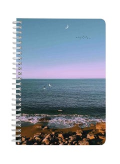 LOWHA Birds Flying Over The Large Body Of Water A5 Spiral Notebook Blue  - Image 1