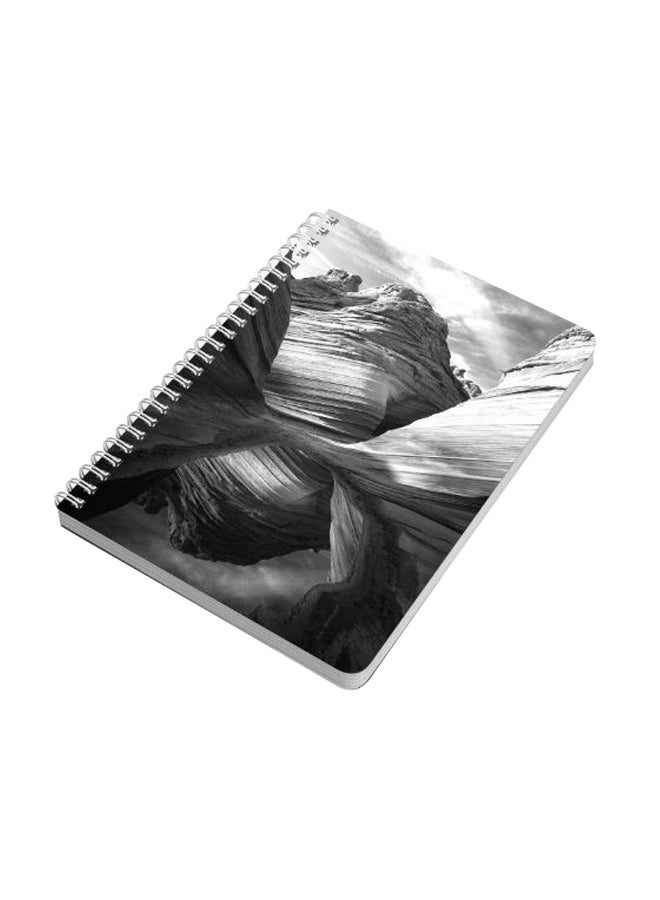 LOWHA Carved Mountains A5 Spiral Notebook Grey - Image 2