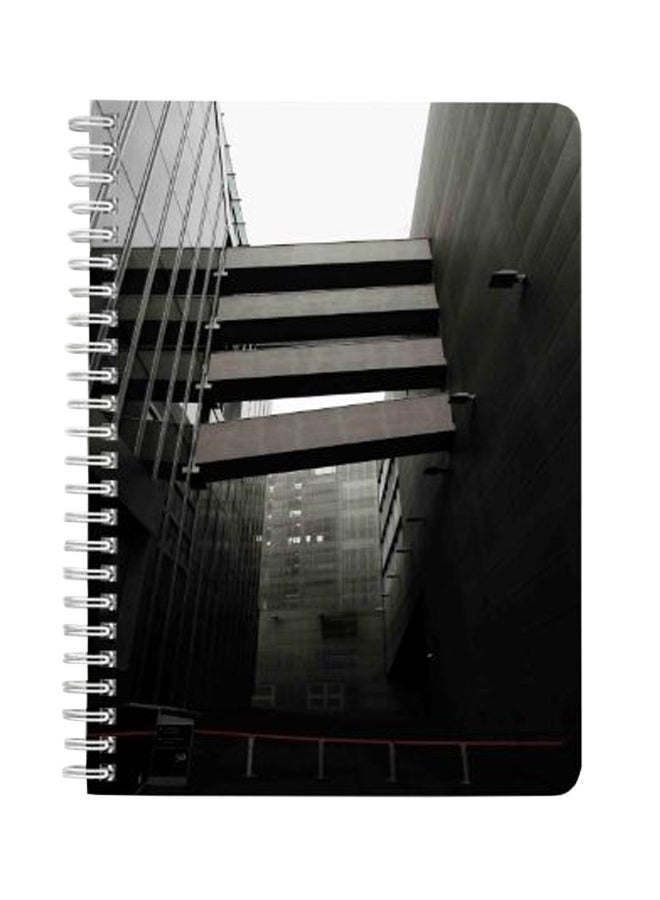 LOWHA Modern Buildings A5 Spiral Notebook Black/White - Image 1