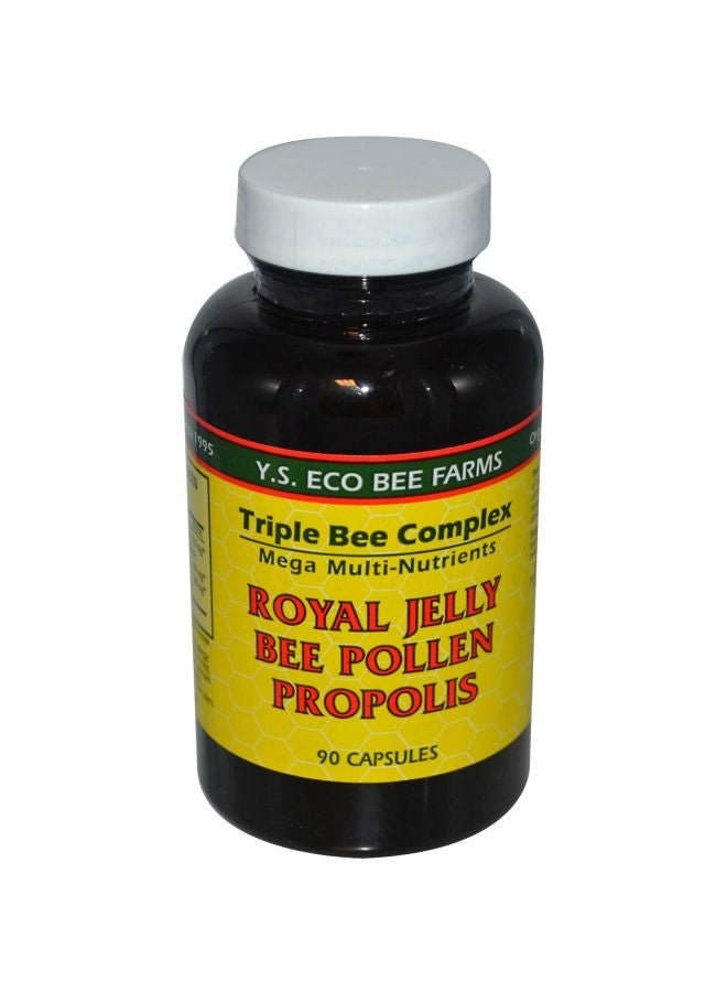 Y.S. Eco Bee Farms - Royal Jelly Bee Pollen Propolis Dietary Supplement - 90 Capsules - Image 1