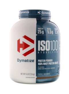 Dymatize ISO 100 Hydrolyzed Protein Powder - Fudge Brownie, 5lbs, 71 servings 