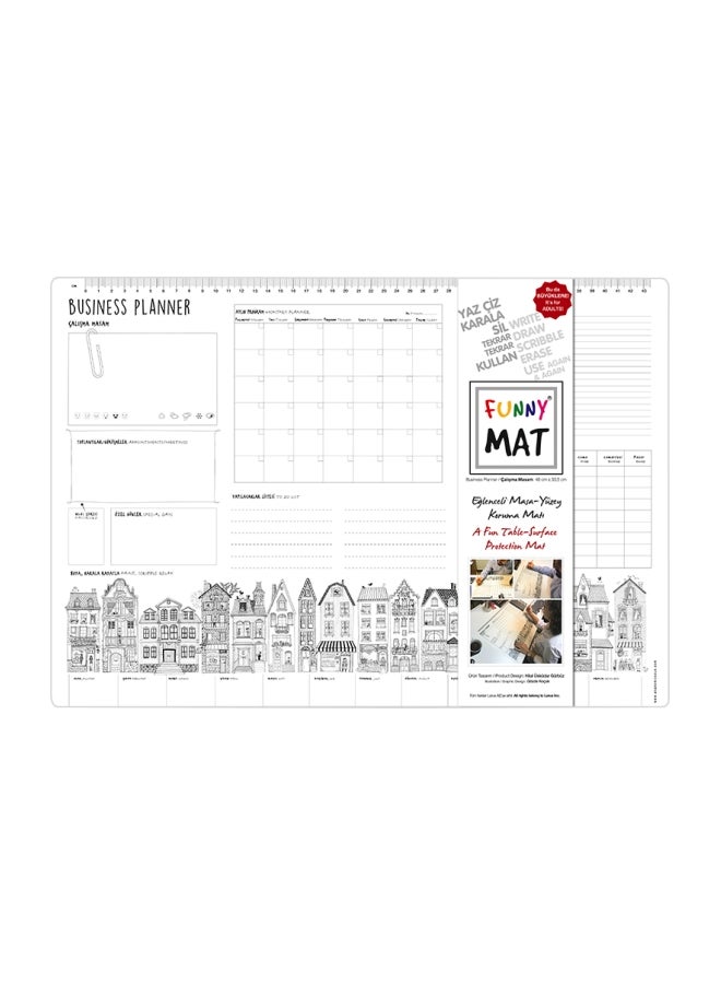 فاني مات مخطط أعمال . رمادي/أسود