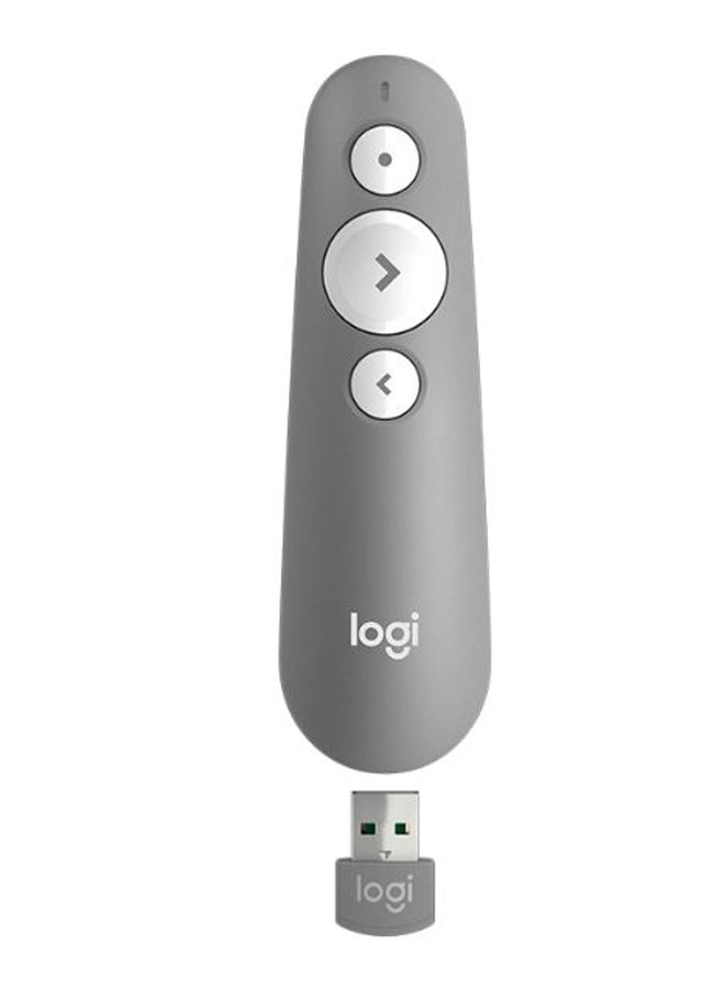 لوجيتيك مؤشر ليزر بخاصية التحكم عن بعد مع USB للاستخدام في العروض التقديمية رمادي  - Image 1
