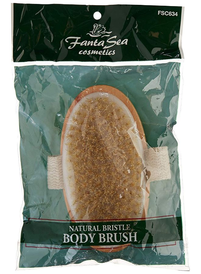 Fantasea Natural Bristle Body Brush Beige/White 3 x 3 x 4inch - Image 2