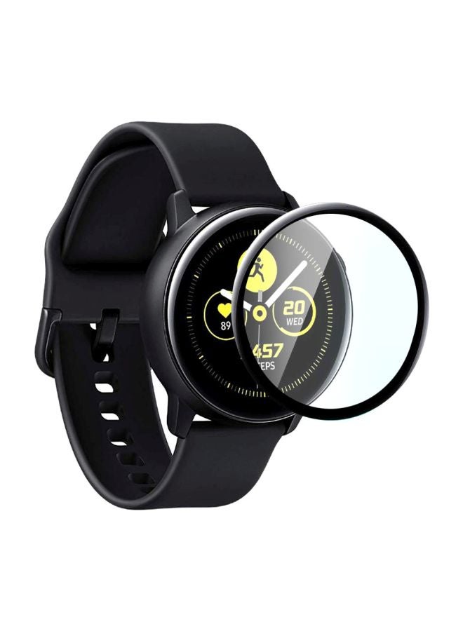 Perfii Curved Tempered Glass Screen Protector For Samsung Watch Active 2 Clear/Black - Image 2