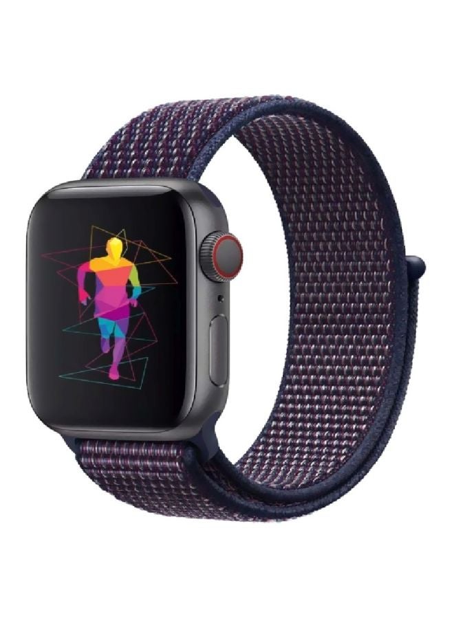 Smart Band - Woven Nylon Sport Loop Strap for Apple Watch 44mm Blue - Image 1