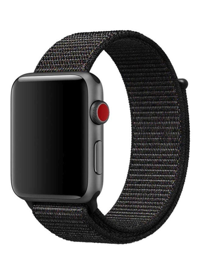 HQPro - Replacement Nylon Band For Apple Watch 44mm Black - Image 1