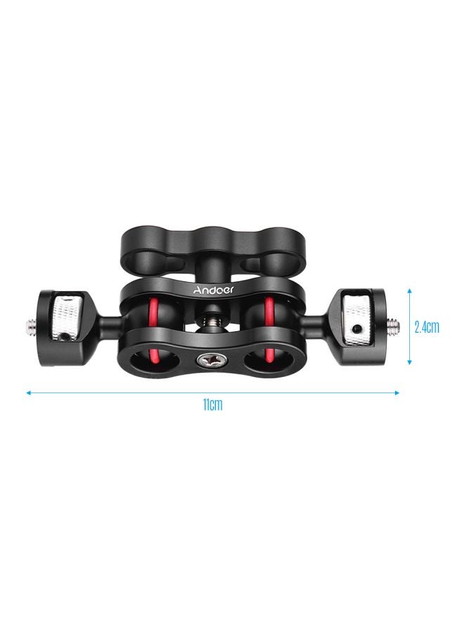 ANDOER Multi-Functional Ball Head Arm Camera Mount Clamp Black/Silver  - Image 3