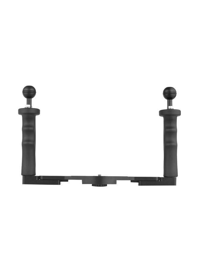 Generic Dual Handle Aluminum Alloy Diving Camera Video Stabilizer Bracket Black  - Image 1