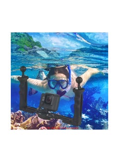 Generic Dual Handle Aluminum Alloy Diving Camera Video Stabilizer Bracket Black  - Image 2