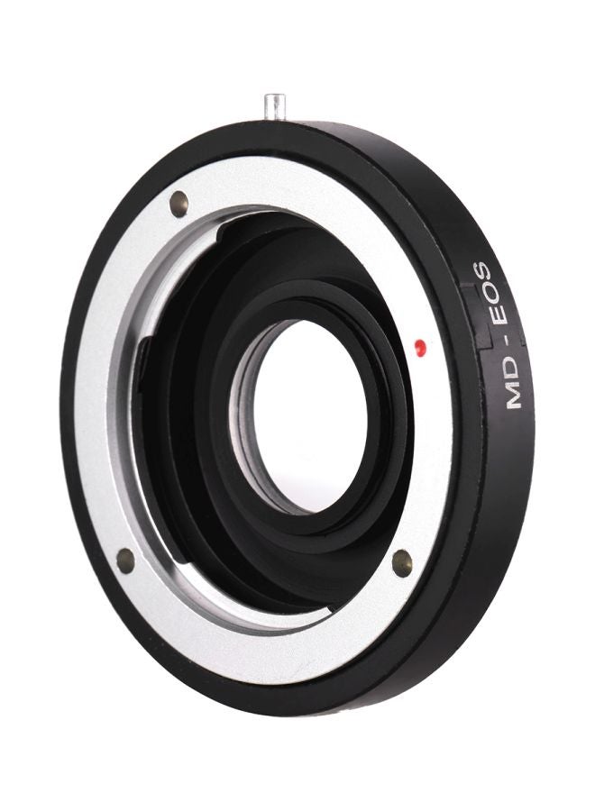 MD-EOS Mount Adapter Ring For Canon EOS Cameras With Corrective Lens For Minolta MD Black/Silver  - Image 1