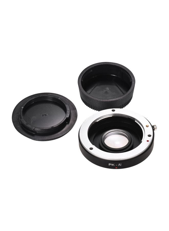PK-AI Lens Mount Adapter Ring With Optical Glass For Pentax K Mount Lens Black/Silver  - Image 3