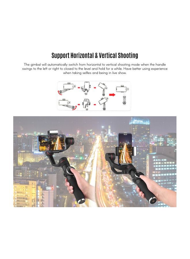 Portable 3-Axis Handheld Video Stabilizer Black/Red