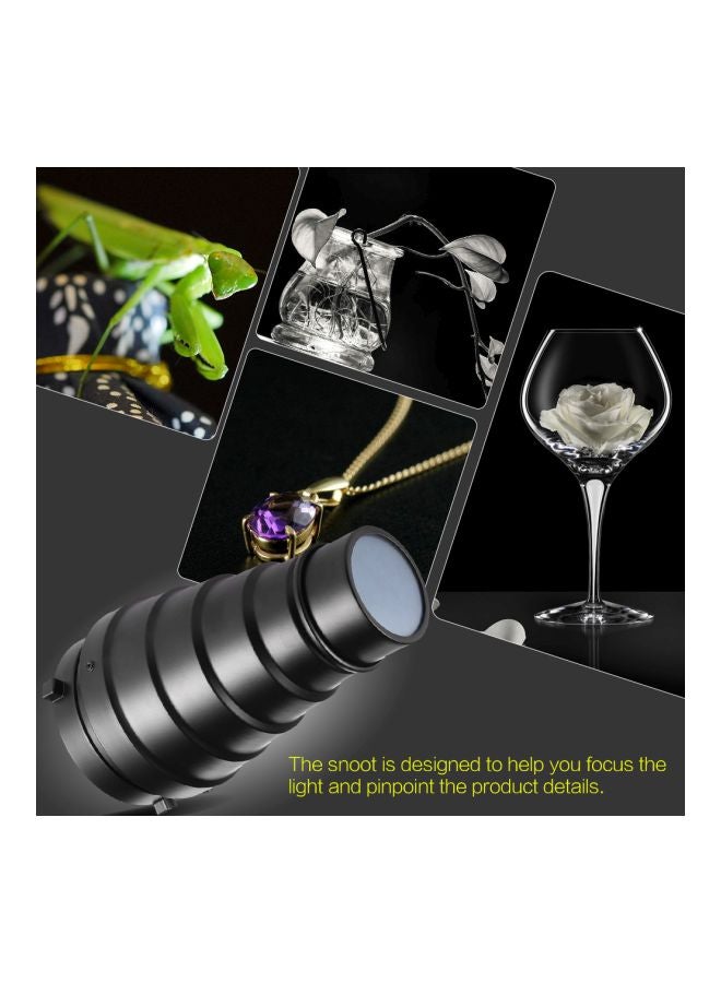 ANDOER - 7-Piece Metal Conical Snoot With Honeycomb Grid Kit Black/Red/Yellow - Image 1