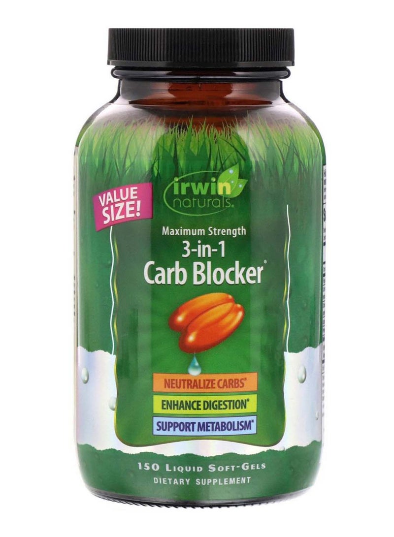 Irwin Naturals 3-In-1 Carb Blocker - 150 Softgels 