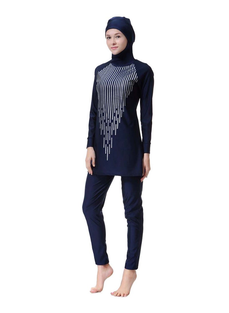 Hanyimidoo Conservative And Fashionable Burkinis Dark Blue  - Image 4