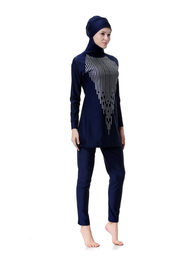 Hanyimidoo Conservative And Fashionable Burkinis Dark Blue  - Image 3