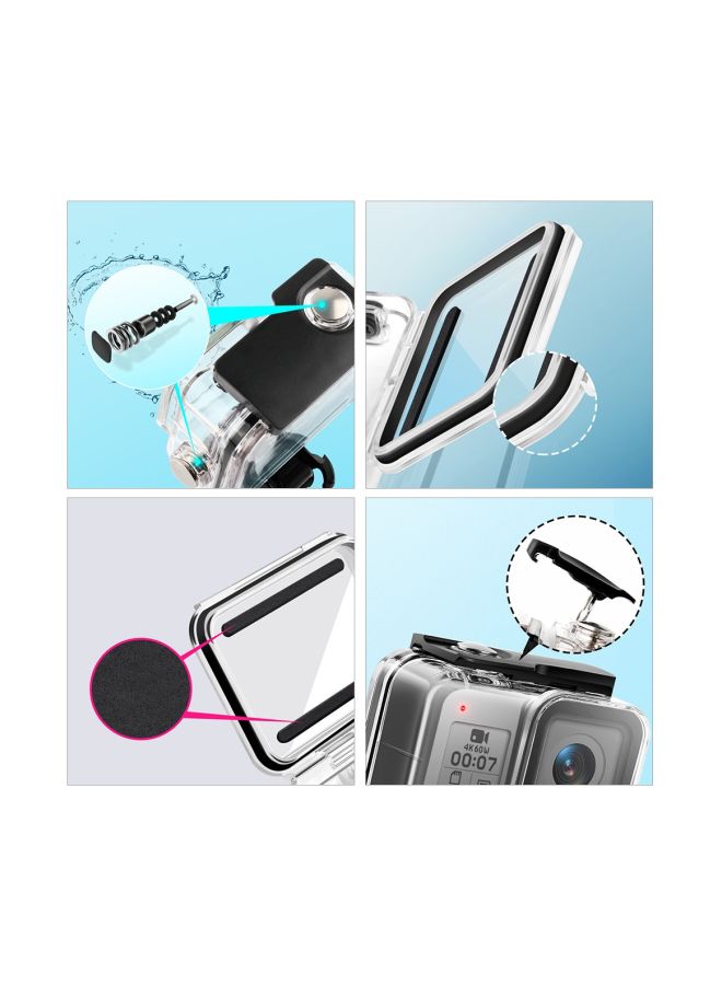 SAPU Waterproof Protective Case For GoPro Hero 8 Clear/Black  - Image 4