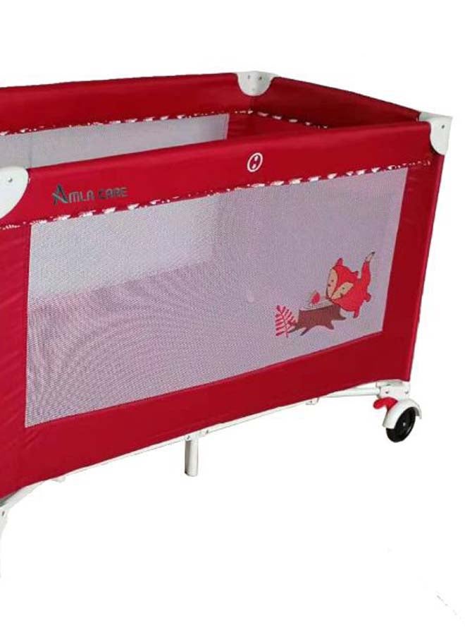 AMLA - Comfortable Breathable Soft Cushioned Smooth Run Easy Assembled Safe Baby Bed (Red/ White) - Image 1