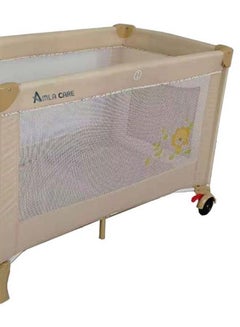 AMLA Comfortable Breathable Rich Unique Detailing Hygenic And Safe Baby Cot - Beige  - Image 2
