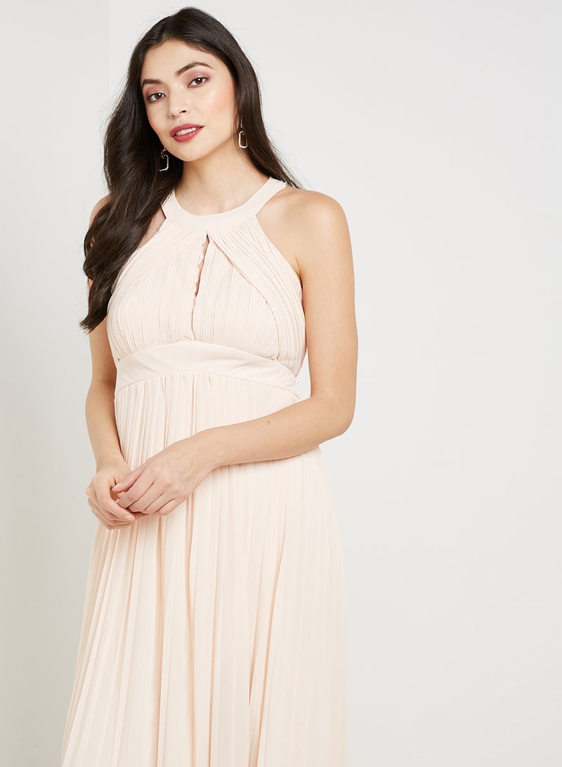 tfnc LONDON - Marilyn Halter Neck Maxi Dress Nude - Image 1
