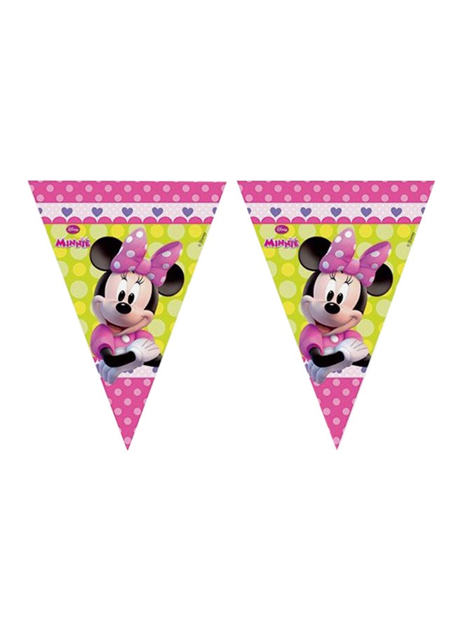 بروكوس طقم رايات بتصميم علم مثلث الشكل مزينة بفيونكة ميني ماوس من قطعتين