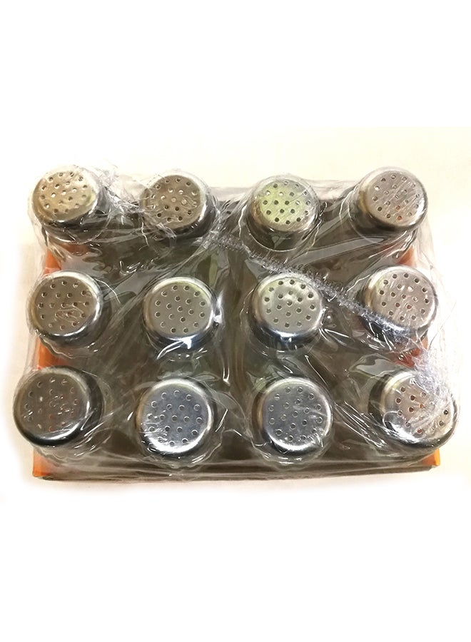 طقم رشاشات ملح وفلفل مكونٌ من 12 قطعة فضي / شفاف 15.2x14.5x7.9Ø³Ù†ØªÙŠÙ…ØªØ±  - Image 3